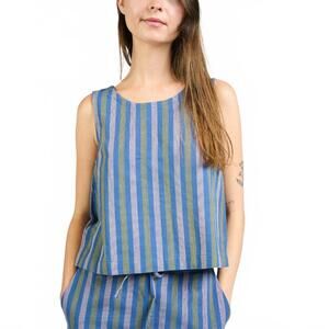 NEW MATA TRADERS neko tank top in lavender stripe
